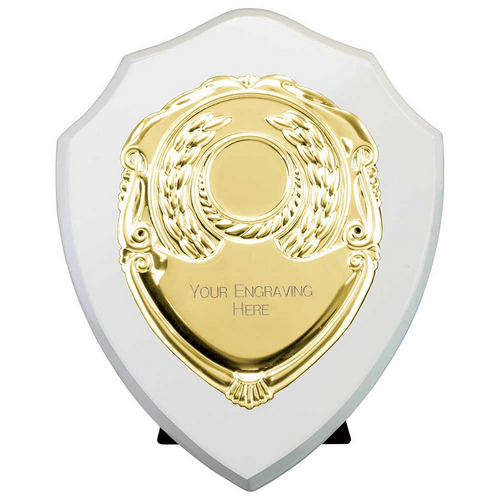 Reward Replica Shield | Arctic White & Gold | 150mm |