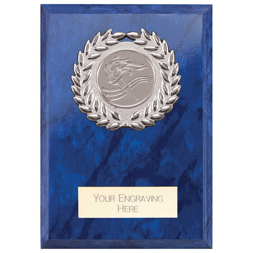 Reward Wreath Plaque | Azure Blue | 100x75mm |