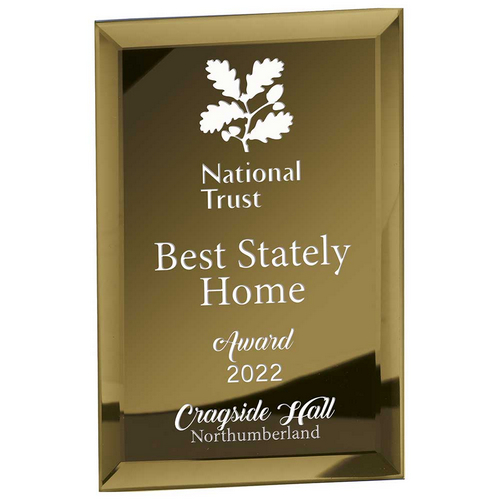 Mirage Gold Mirrored Glass Engraved Plaque | 200mm | G9