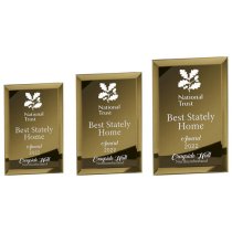 Mirage Gold Mirrored Glass Engraved Plaque | 200mm | G9