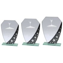 Starlight Hex Jade Engraved Glass Trophy | Black | 185mm | G7