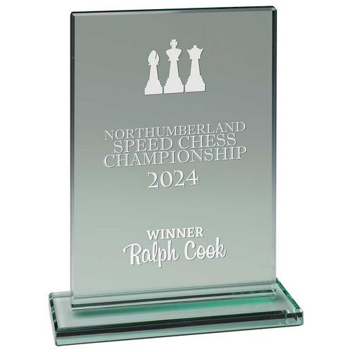 Kraken Jade Engraved Glass Trophy | 200mm | G25
