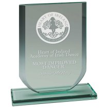 Zenith Jade Engraved Glass Trophy | 200mm | G25