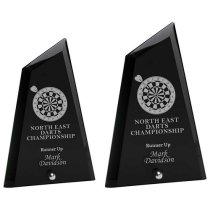 Altitude Engraved Glass Trophy | Jet Black | 160mm | G9