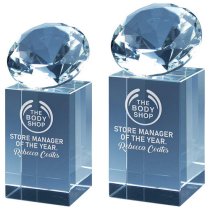 Diamond Tower Engraved Glass Trophy | 120mm | G5