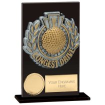 Euphoria Hero Longest Drive Glass Trophy | Jet Black | 125mm |