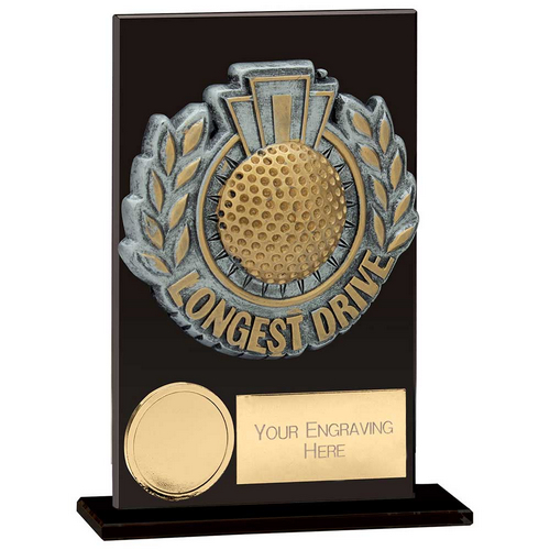 Euphoria Hero Longest Drive Glass Trophy | Jet Black | 125mm |