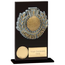 Euphoria Hero Longest Drive Glass Trophy | Jet Black | 140mm |