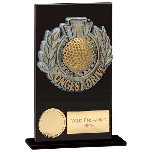Euphoria Hero Longest Drive Glass Trophy | Jet Black | 140mm |
