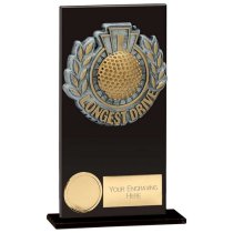 Euphoria Hero Longest Drive Glass Trophy | Jet Black | 160mm |