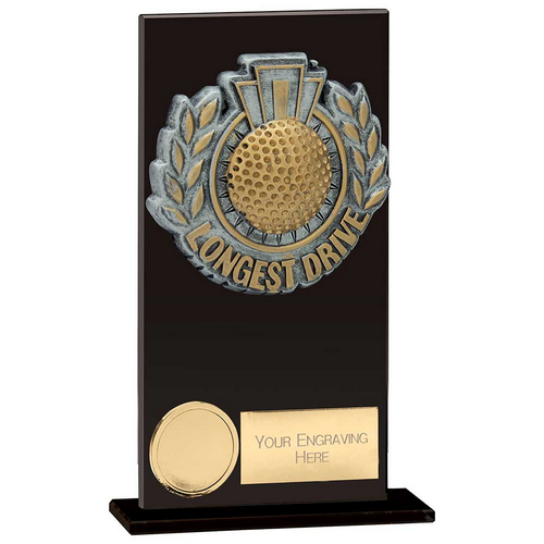 Euphoria Hero Longest Drive Glass Trophy | Jet Black | 160mm |
