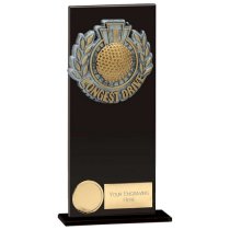 Euphoria Hero Longest Drive Glass Trophy | Jet Black | 200mm |