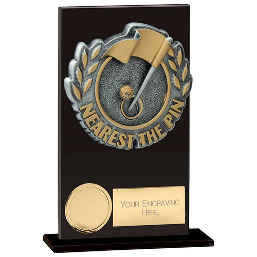 Euphoria Hero Nearest Pin Glass Trophy | Jet Black | 140mm |