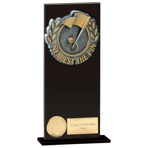 Euphoria Hero Nearest Pin Glass Trophy | Jet Black | 200mm |