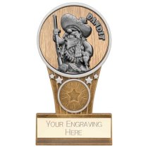 Ikon Goof Balls Bandit Golf Trophy | Antique Silver & Gold | 125mm | G9