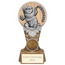 Ikon Goof Balls Bunkered Golf Trophy | Antique Silver & Gold | 150mm | G24