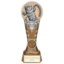 Ikon Goof Balls Bunkered Golf Trophy | Antique Silver & Gold | 200mm | G24
