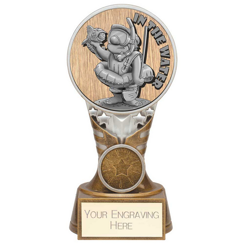 Ikon Goof Balls In The Water Golf Trophy | Antique Silver & Gold | 150mm | G24