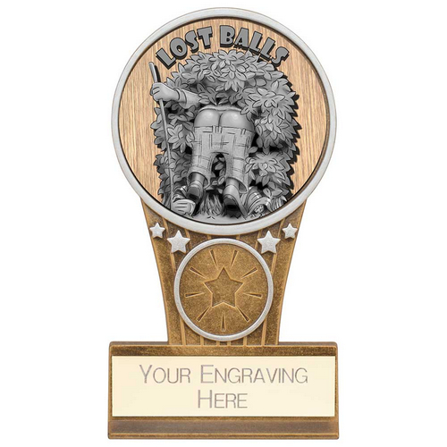 Ikon Goof Balls Lost Balls Golf Trophy | Antique Silver & Gold | 125mm | G9