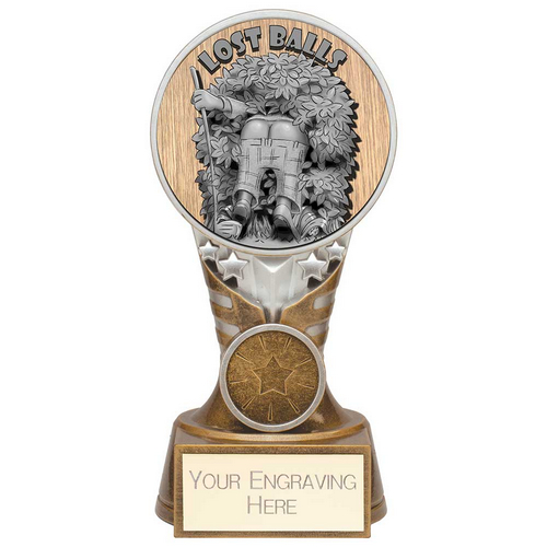 Ikon Goof Balls Lost Balls Golf Trophy | Antique Silver & Gold | 150mm | G24