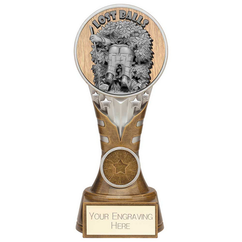 Ikon Goof Balls Lost Balls Golf Trophy | Antique Silver & Gold | 175mm | G24