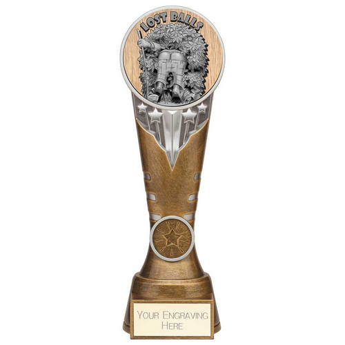 Ikon Goof Balls Lost Balls Golf Trophy | Antique Silver & Gold | 225mm | G24