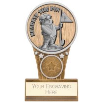 Ikon Goof Balls Nearest The Pin Golf Trophy | Antique Silver & Gold | 125mm | G9