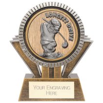 Apex Goof Balls Longest Drive Golf Trophy | Antique Gold & Silver | 130mm | G25