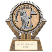 Apex Goof Balls Nearest The Pin Golf Trophy | Antique Gold & Silver | 130mm | G25