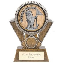 Apex Goof Balls Nearest The Pin Golf Trophy | Antique Gold & Silver | 155mm | G25