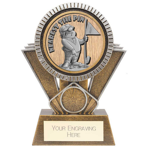 Apex Goof Balls Nearest The Pin Golf Trophy | Antique Gold & Silver | 155mm | G25