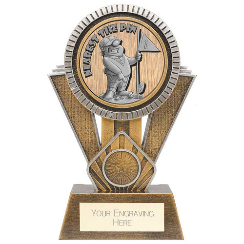 Apex Goof Balls Nearest The Pin Golf Trophy | Antique Gold & Silver | 180mm | G25