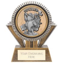 Apex Goof Balls Sozzled Golf Trophy | Antique Gold & Silver | 130mm | G25