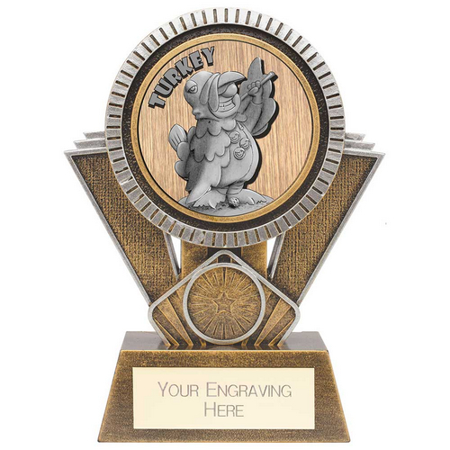 Apex Goof Balls Sozzled Golf Trophy | Antique Gold & Silver | 155mm | G25