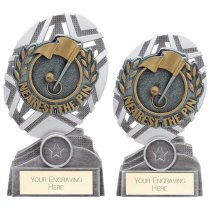 The Stars Nearest Pin Plaque Golf Trophy | Silver & Gold | 150mm | G9
