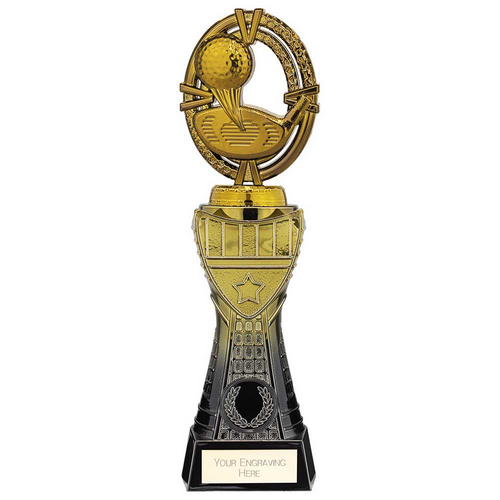 Maverick Heavyweight Golf Trophy | Black & Gold | 250mm | G7