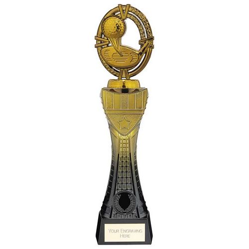 Maverick Heavyweight Golf Trophy | Black & Gold | 290mm | G24