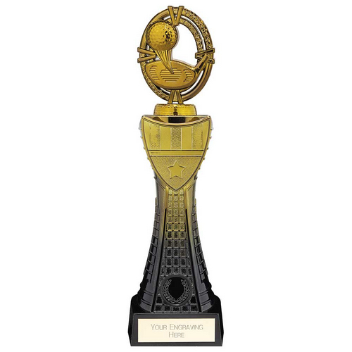 Maverick Heavyweight Golf Trophy | Black & Gold | 315mm | G25
