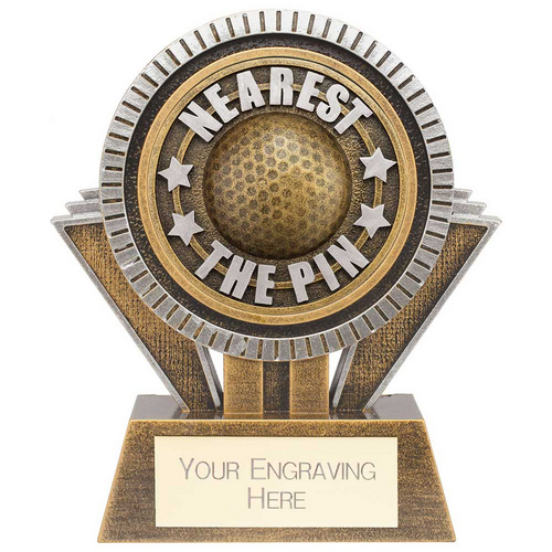 Apex Ikon Nearest the Pin Golf Trophy | Gold & Silver | 130mm | G25