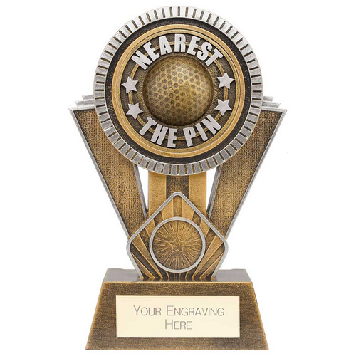 Apex Ikon Nearest the Pin Golf Trophy | Gold & Silver | 180mm | G25