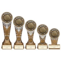 Ikon Tower Golf Trophy | Antique Silver & Gold | 125mm | G9