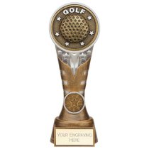 Ikon Tower Golf Trophy | Antique Silver & Gold | 200mm | G24