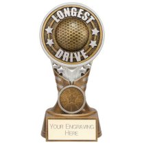 Ikon Tower Longest Drive Golf Trophy | Antique Silver & Gold | 150mm | G24