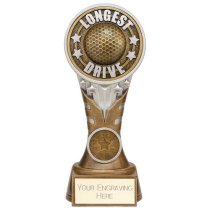 Ikon Tower Longest Drive Golf Trophy | Antique Silver & Gold | 175mm | G24