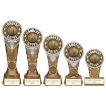 Ikon Tower Longest Drive Golf Trophy | Antique Silver & Gold | 200mm | G24