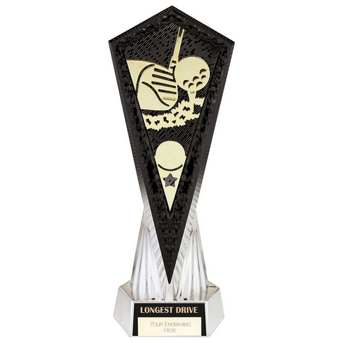 Inferno Golf Longest Drive Trophy | Carbon Black & Ice Platinum | 270mm | G25
