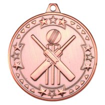 Cricket Tri Star Medal | Bronze | 50mm