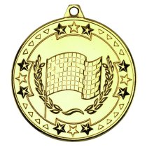 Motor Sport Tri Star Medal | Gold | 50mm