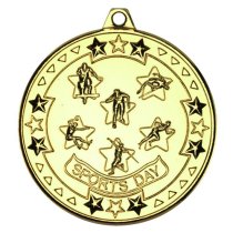 Sports Day Tri Star Medal | Gold | 50mm