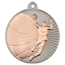 Basketball Two Colour Medal | Matt Silver & Bronze | 50mm